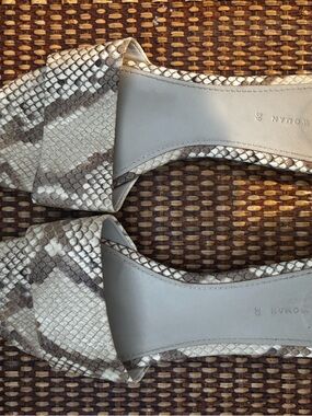 Snake Print Slide Sandals in Neutral Tones